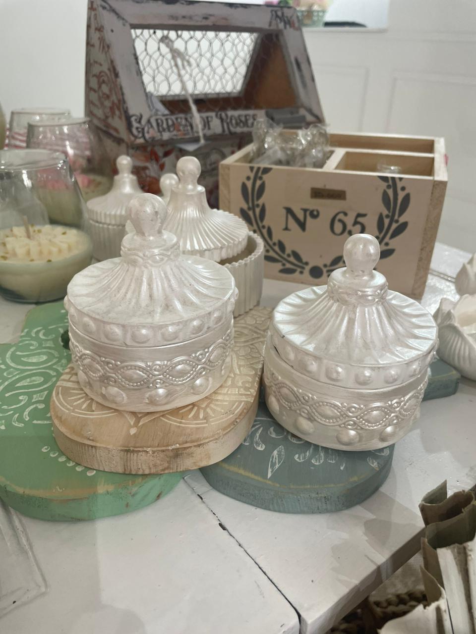 VELA DE PARAFINA EN CARAMELERA DE YESO - Imagen 2