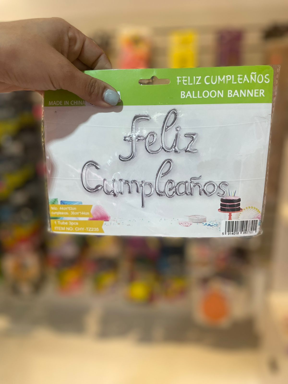 GLOBO «FELIZ CUMPLEAÑOS» PLATEADO