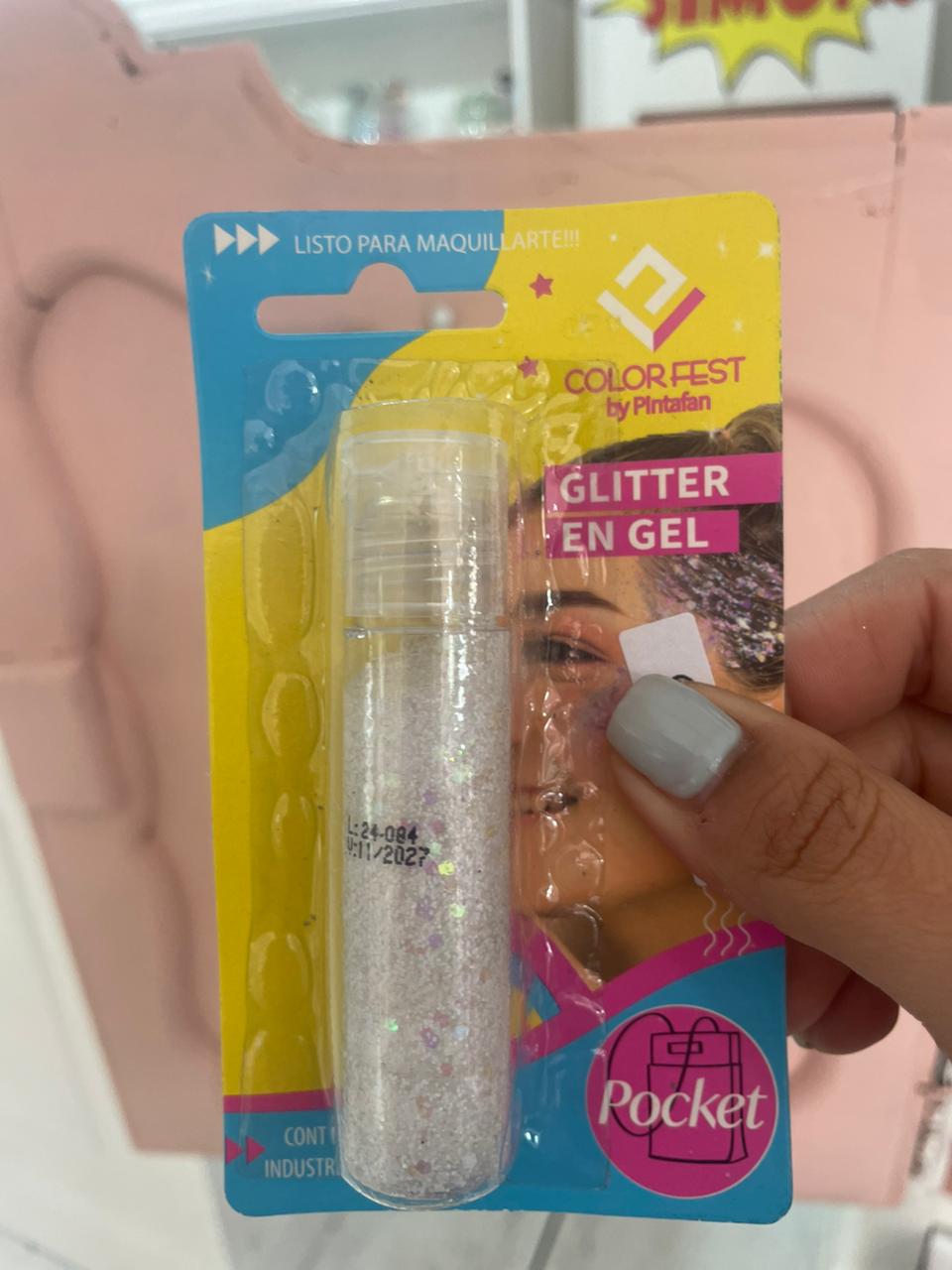 GLITTER EN GEL BLANCO