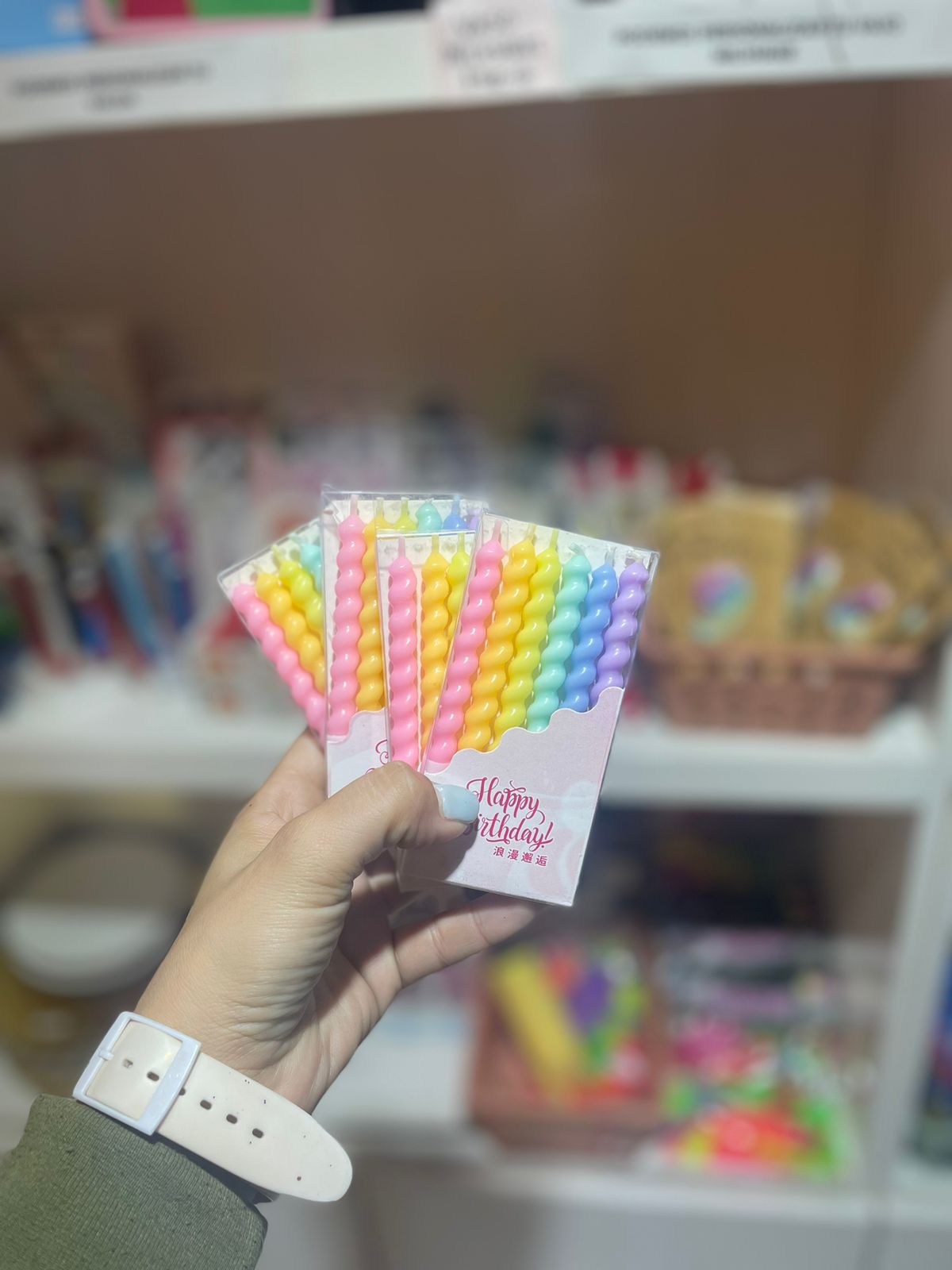 VELAS TORNEADAS  MULTICOLOR