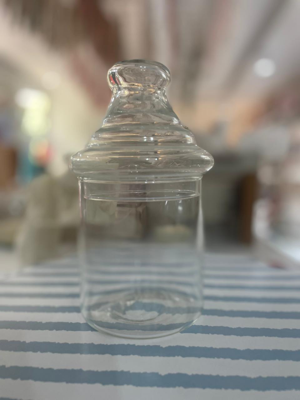CARAMELERA DE VIDRIO CON TAPA TIPO CILINDRO