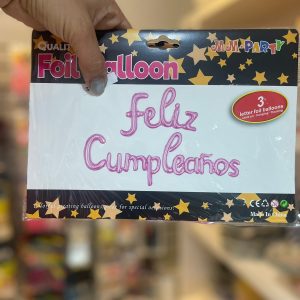 GLOBO "FELIZ CUMPLEAÑOS" ROSA