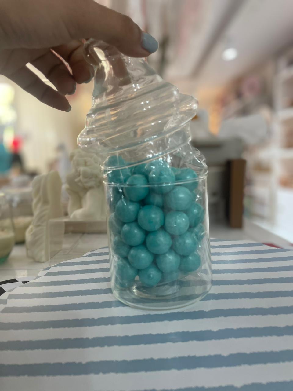 CARAMELERA DE VIDRIO CON TAPA TIPO CILINDRO