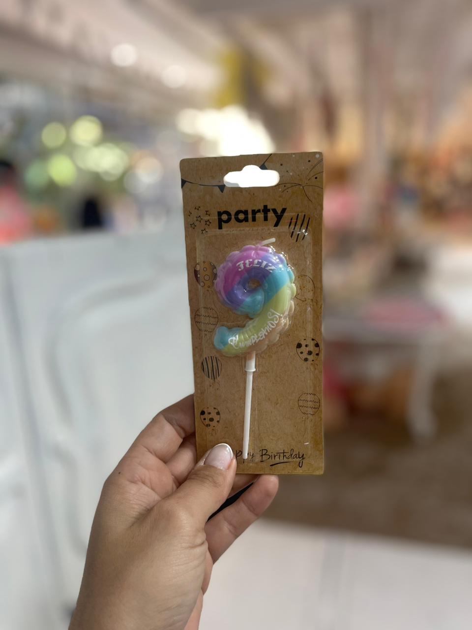 VELAS «GLOBO»  MULTICOLOR NRO 9