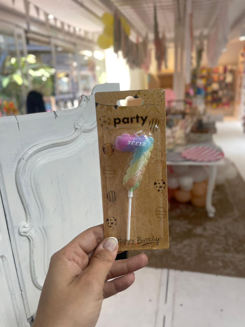 VELAS «GLOBO»  MULTICOLOR NRO 7