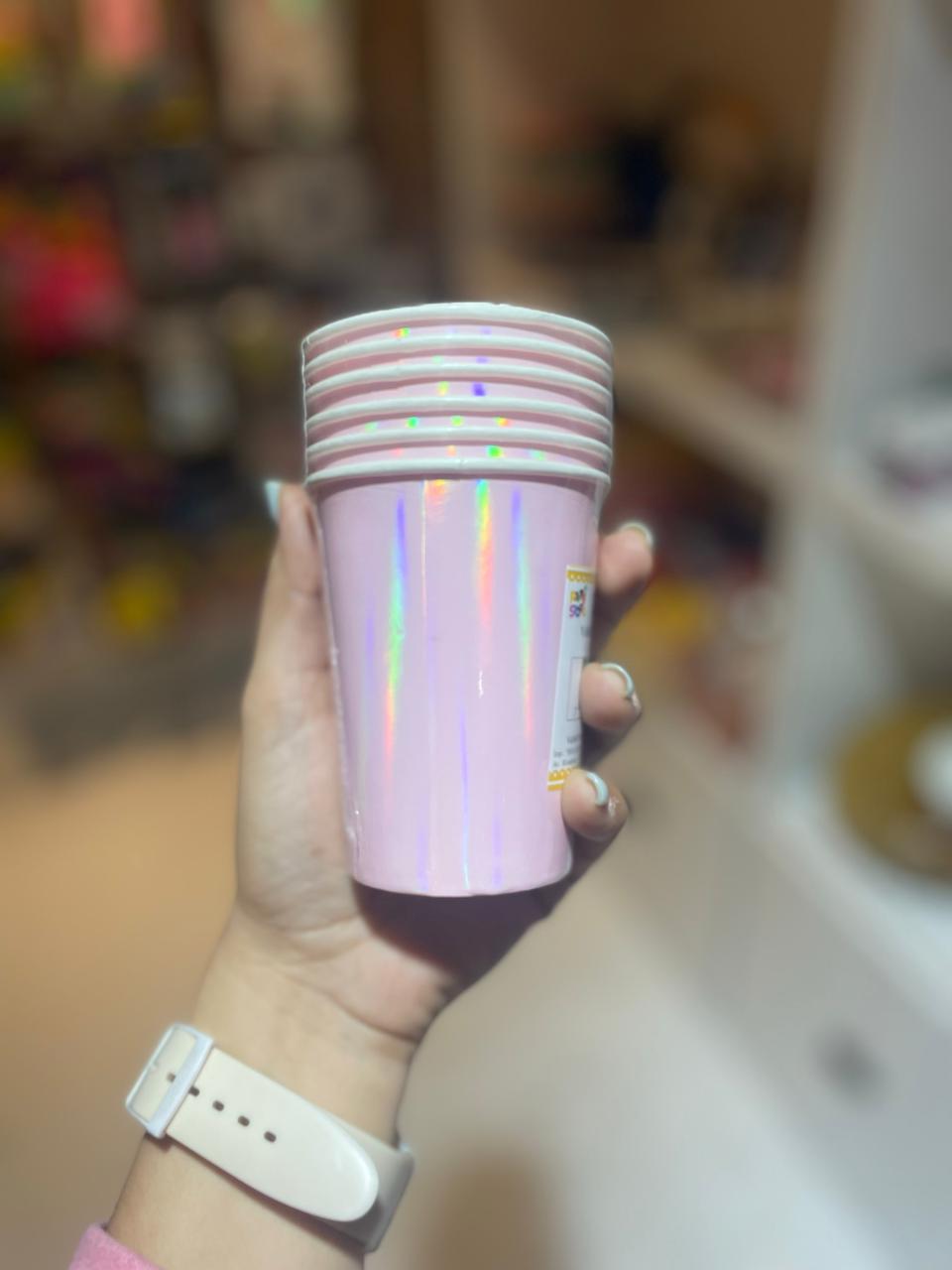 VASO DESCARTABLE ROSA TORNASOLADO