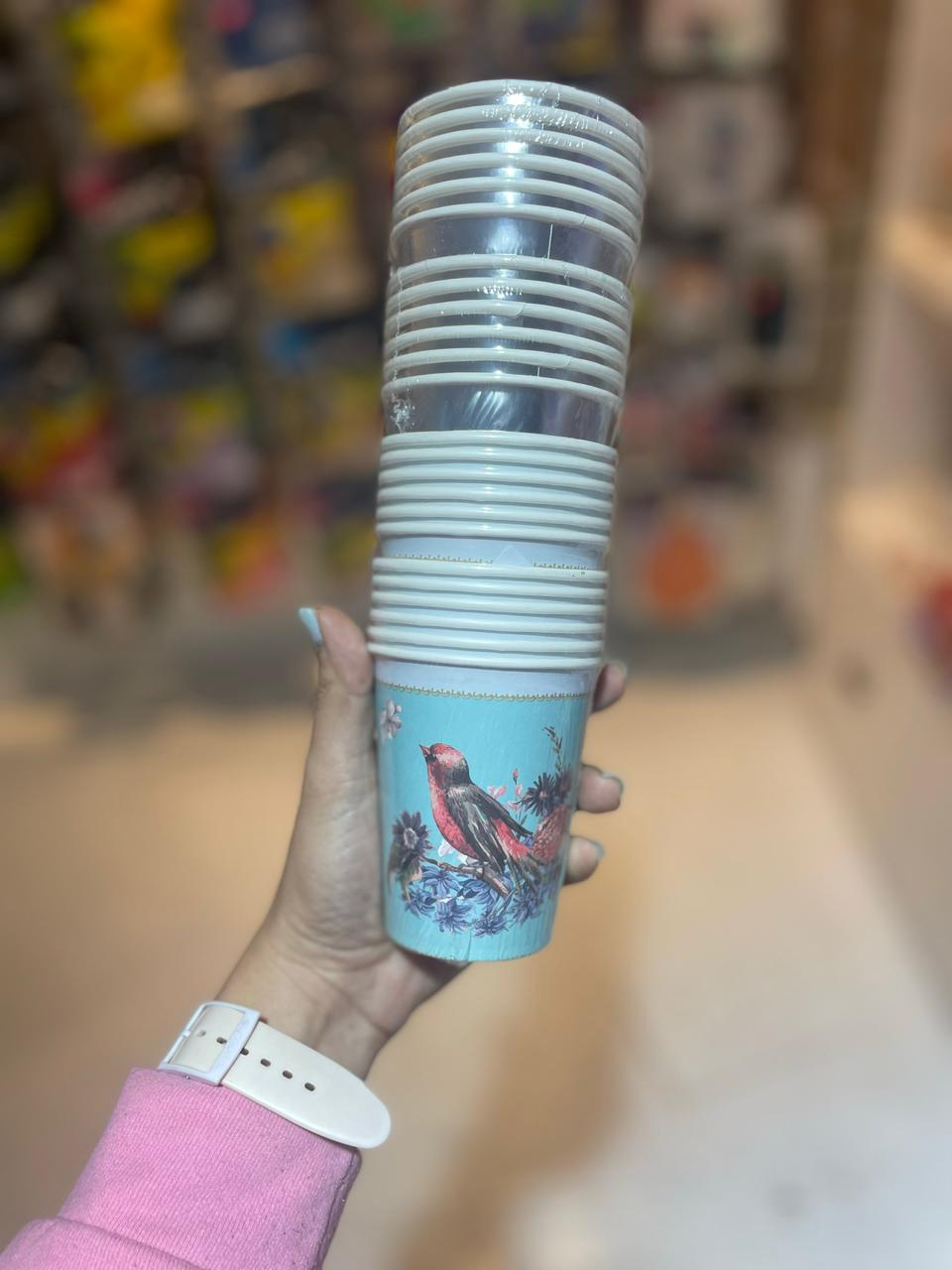 VASO DESCARTABLE  PÁJAROS