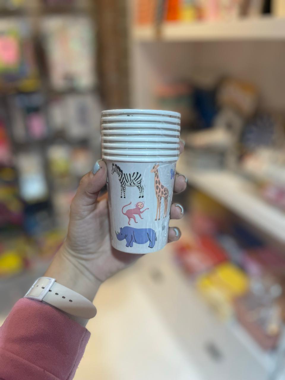 VASO DESCARTABLE  ANIMALES DE LA SELVA