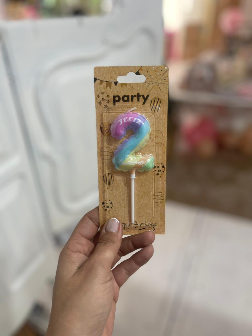 VELAS «GLOBO»  MULTICOLOR NRO 2