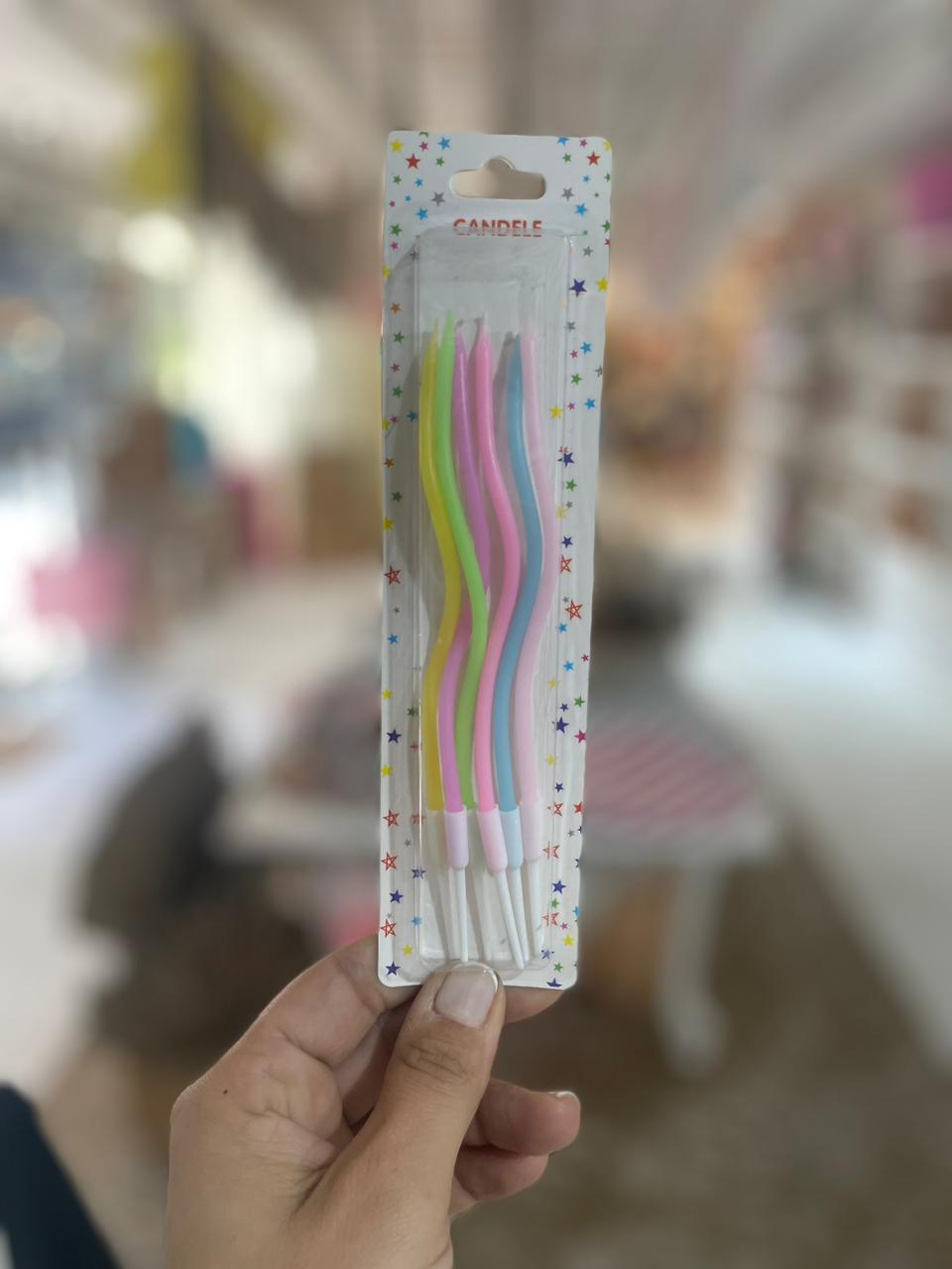 VELAS CURVAS MULTICOLOR