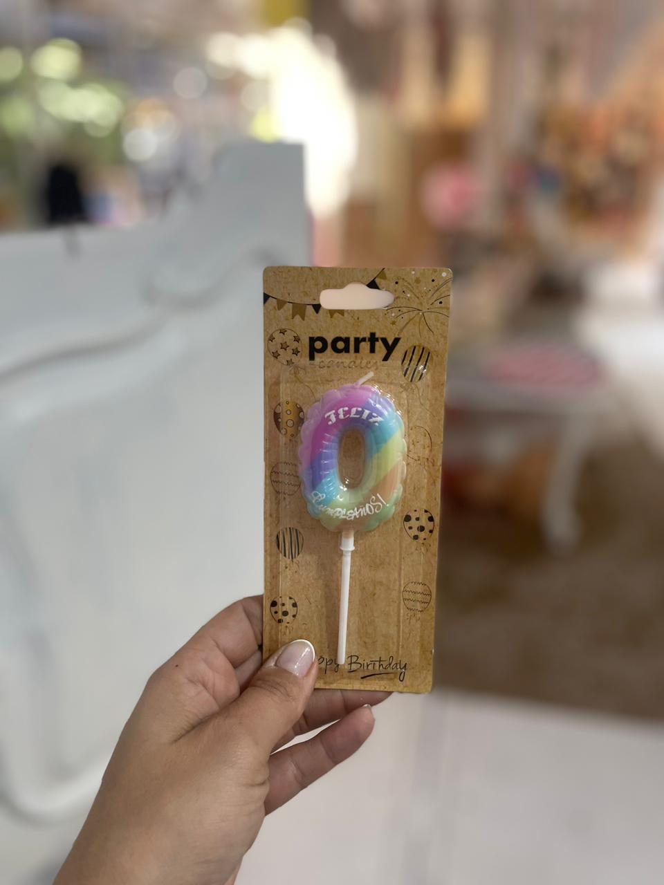 VELAS «GLOBO»  MULTICOLOR NRO 0