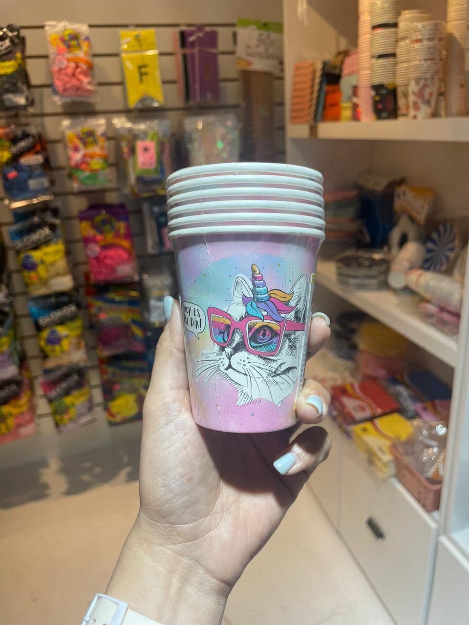 VASO DESCARTABLE GATITOS PUNK