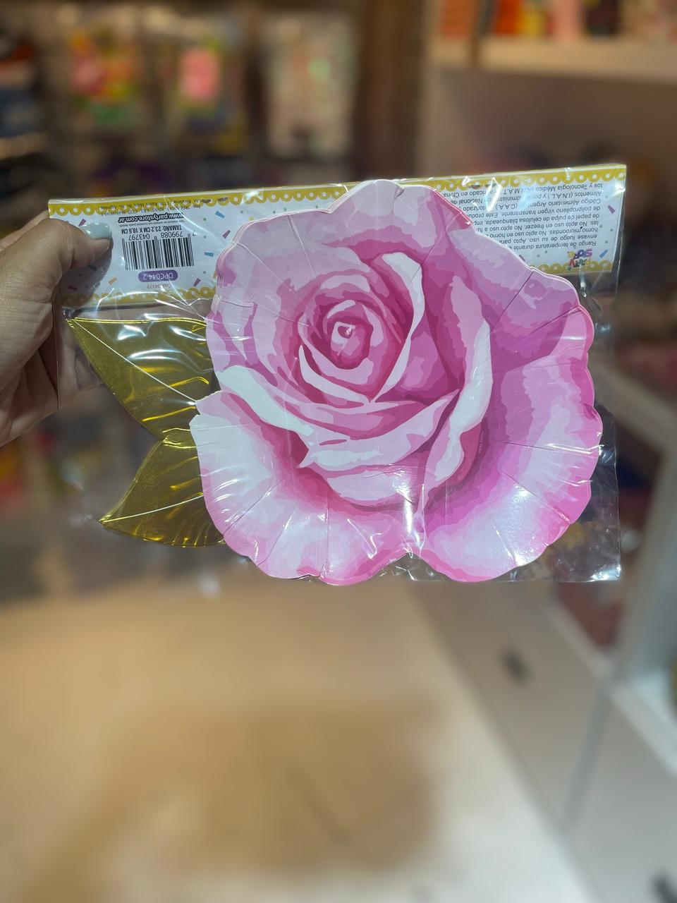 PLATO DESCARTABLE ROSAS