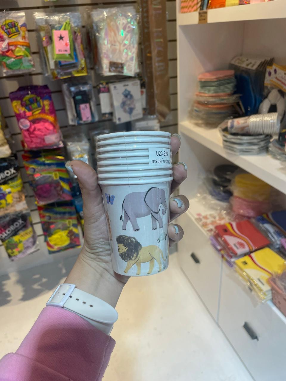 VASO DESCARTABLE  ANIMALES DE LA SELVA