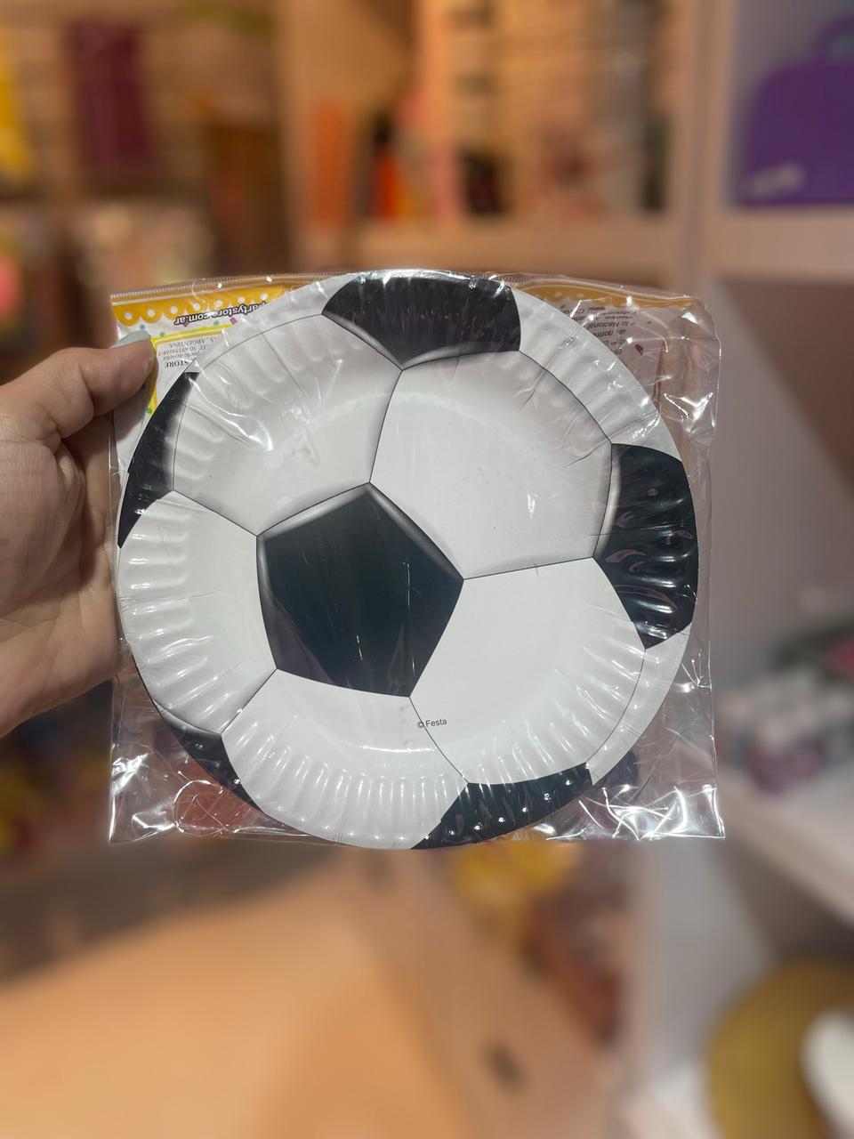PLATO DESCARTABLE  PELOTA DE FUTBOL