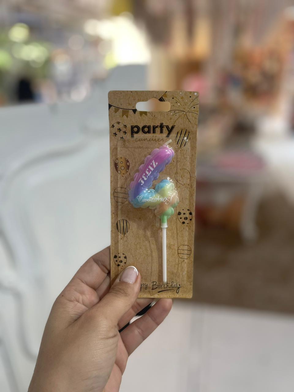 VELAS «GLOBO»  MULTICOLOR NRO 4