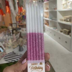 VELA DE CUMPLEAÑOS FINITAS CON GIBRE ROSA