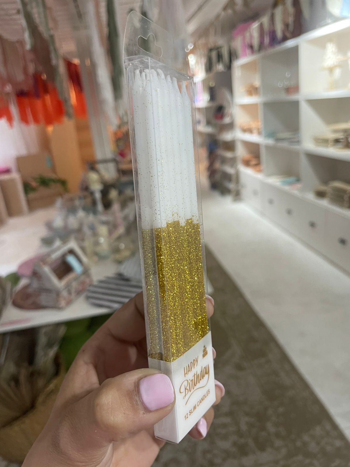 VELA DE CUMPLEAÑOS FINITAS CON GIBRE DORADO